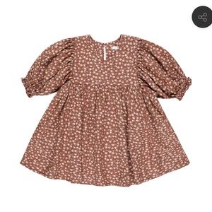 Rylee + Cru Brown Floral Kids Dress